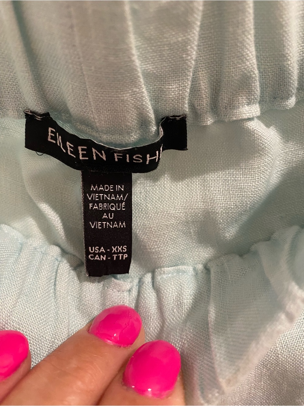 Eileen Fisher Light Aqua Straight Leg Pants - Picture 4 of 6